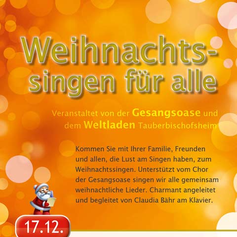 Plakat Gesangsoase Weihnachtssingen
